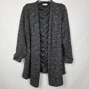 Maurices Boucle Open Front Coatigan Black Gray XL